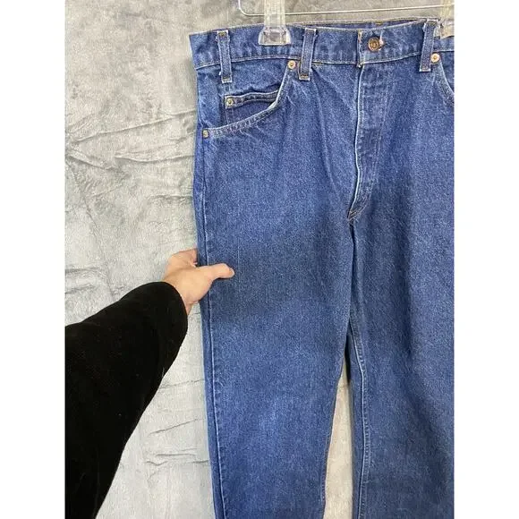 Vintage Levis 38x32 Orange Tab 20505-0217 Blue Denim Levis Zipper 80s